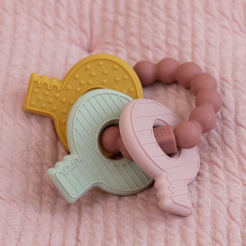 Mordedor de Silicone | Chaveiro Rosa - Little Dutch