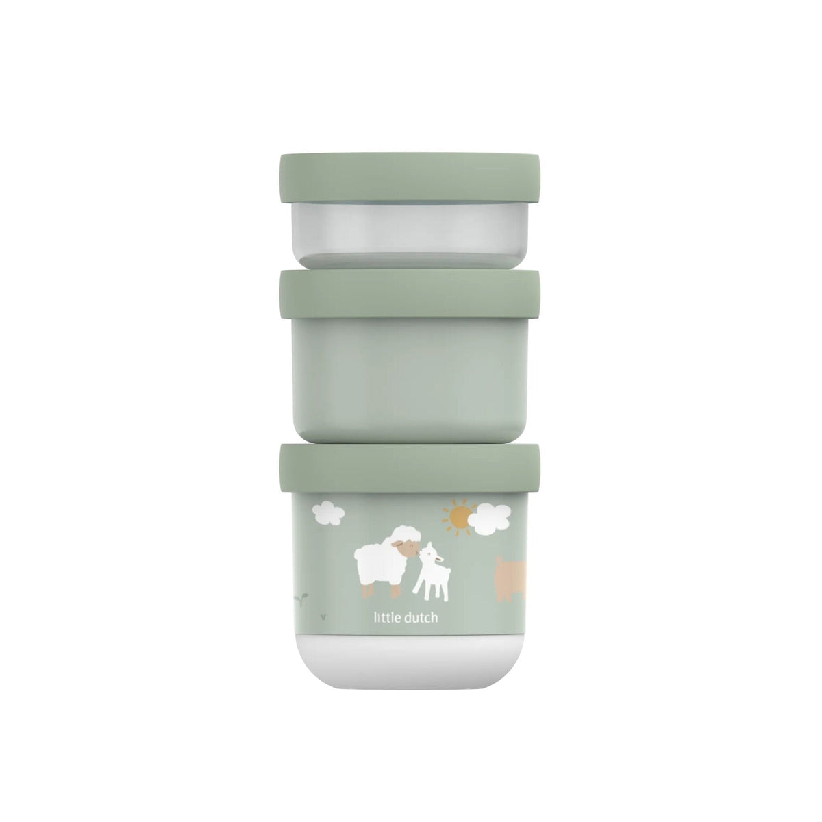 Snackbox Empilhável Mepal 3 Peças Little Farm - Little Dutch