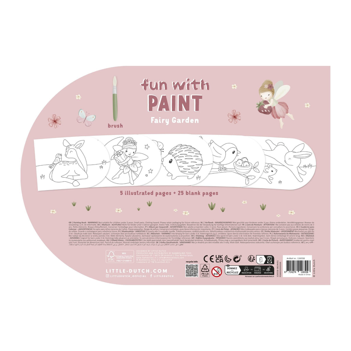 Livro de Pintura Aguarelas Fairy Garden - Little Dutch