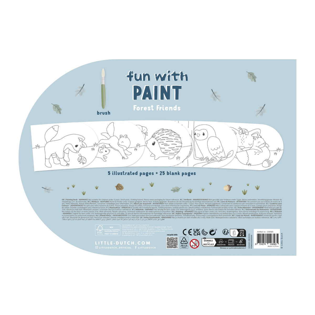 Livro de Pintura Aguarelas Forest Friends - Little Dutch