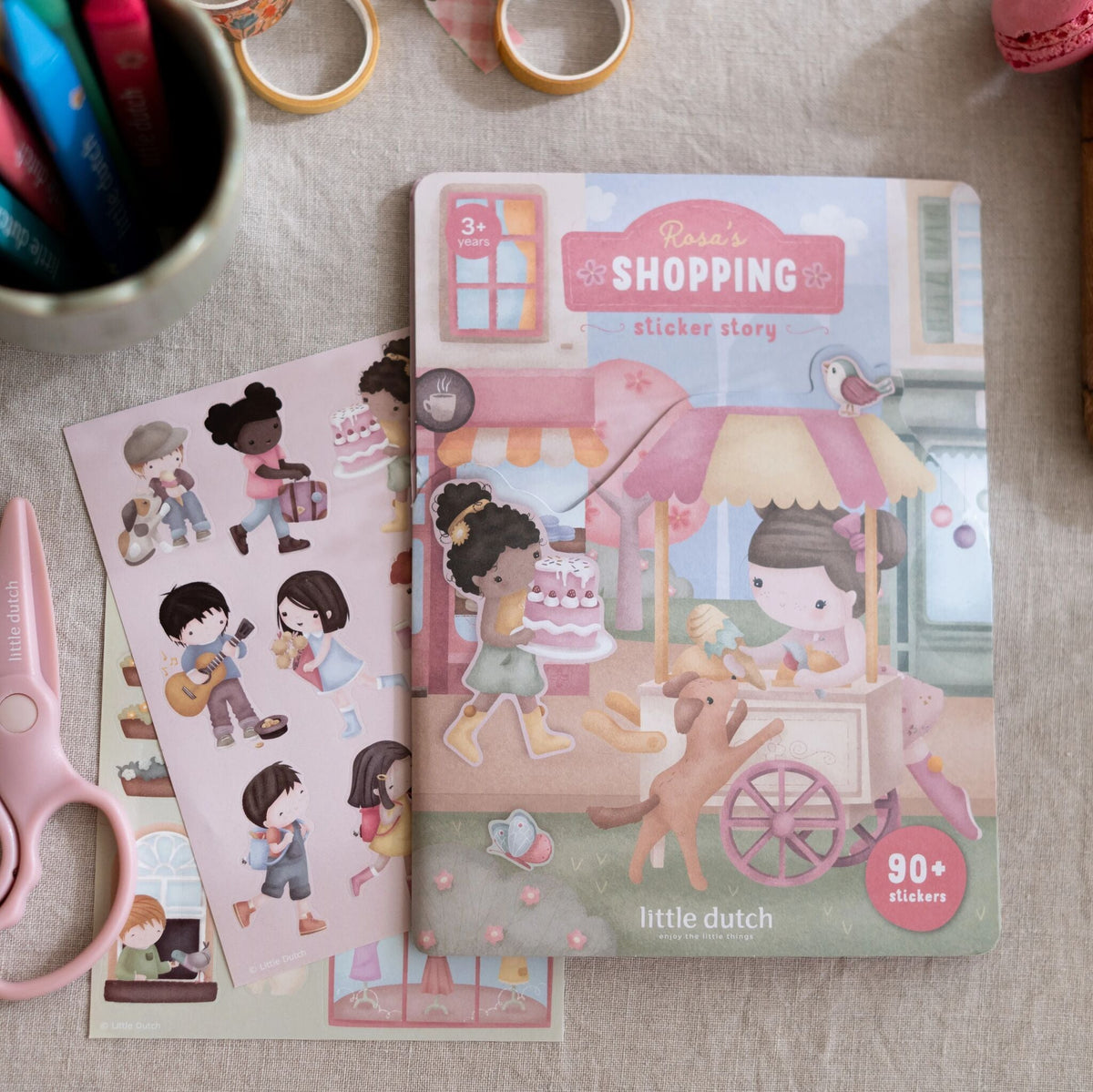 Livro de Autocolantes Shopping Rosa & Friends - Little Dutch