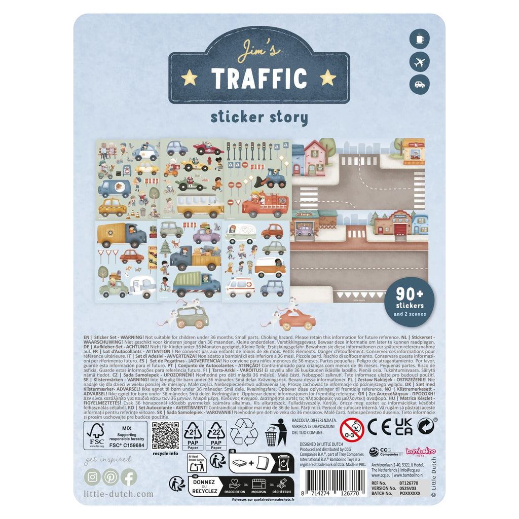 Livro de Autocolantes Jim & Friends - Little Dutch