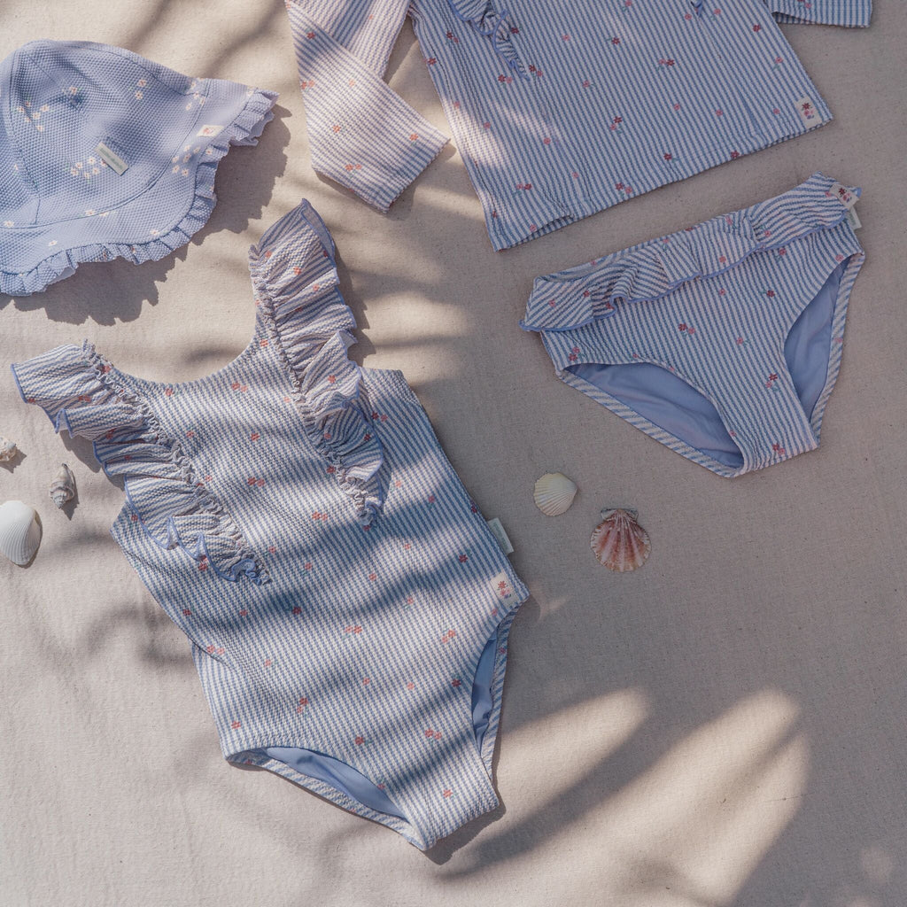 Fato de Banho com Folhos Dreamy Stripes Lilás - imagem 4
