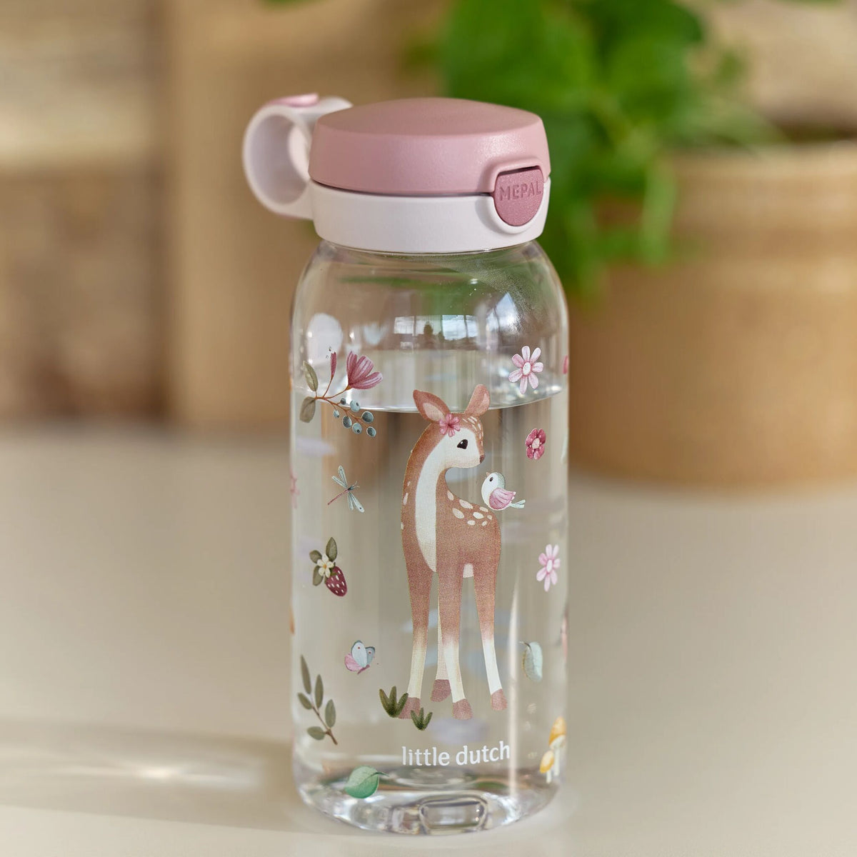 Garrafa Flip Cap 600 ml Fairy Garden - Little Dutch