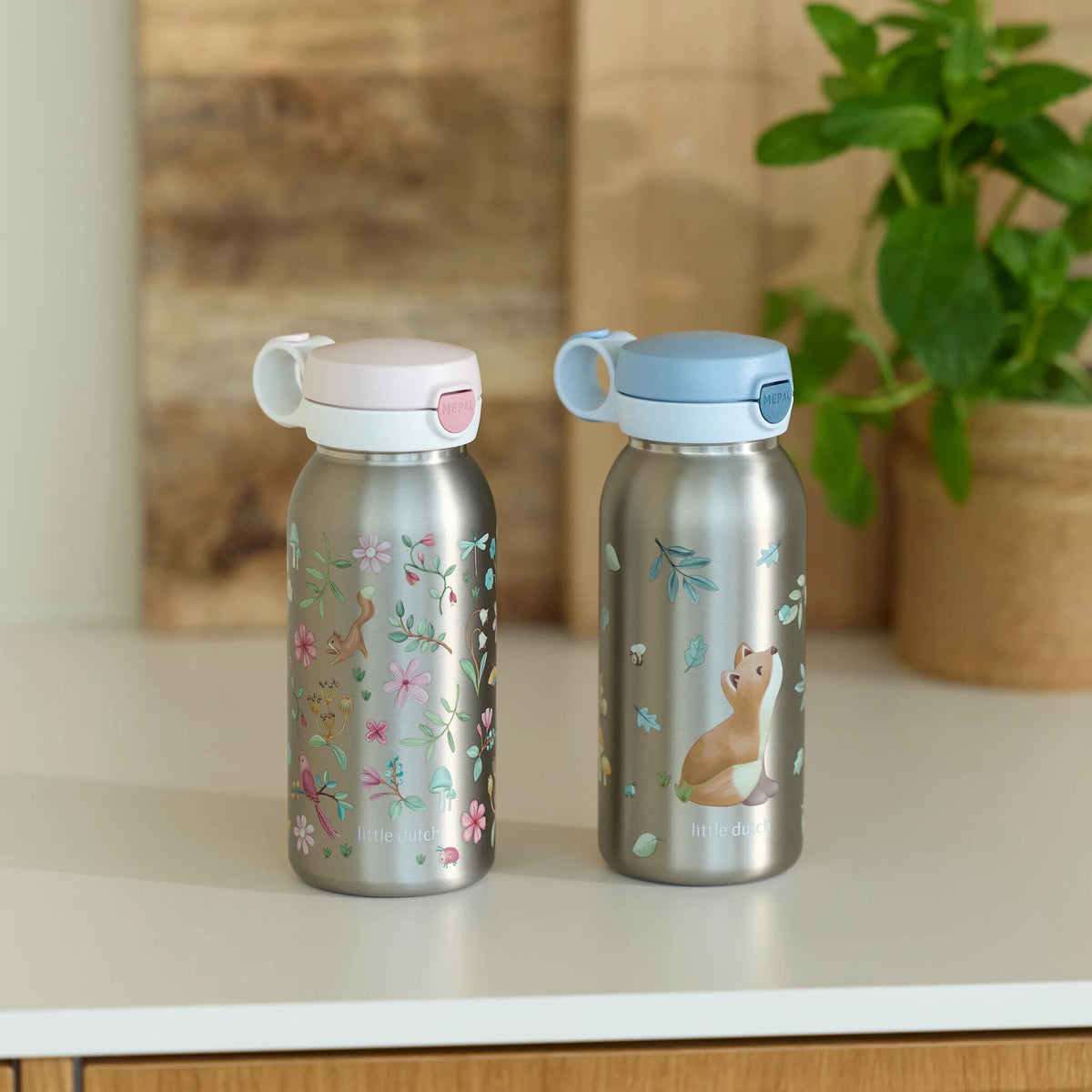 Garrafa Aço Inox Flip Cap - 600 Ml - Forest Friends - Little Dutch