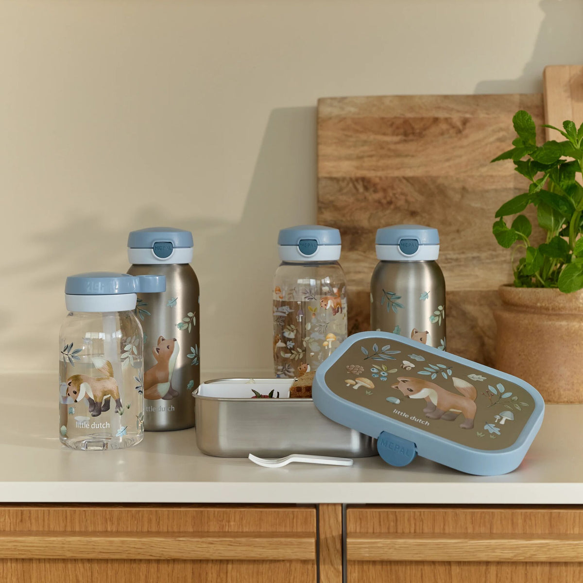 Garrafa Aço Inox Flip Cap - 600 Ml - Forest Friends - Little Dutch