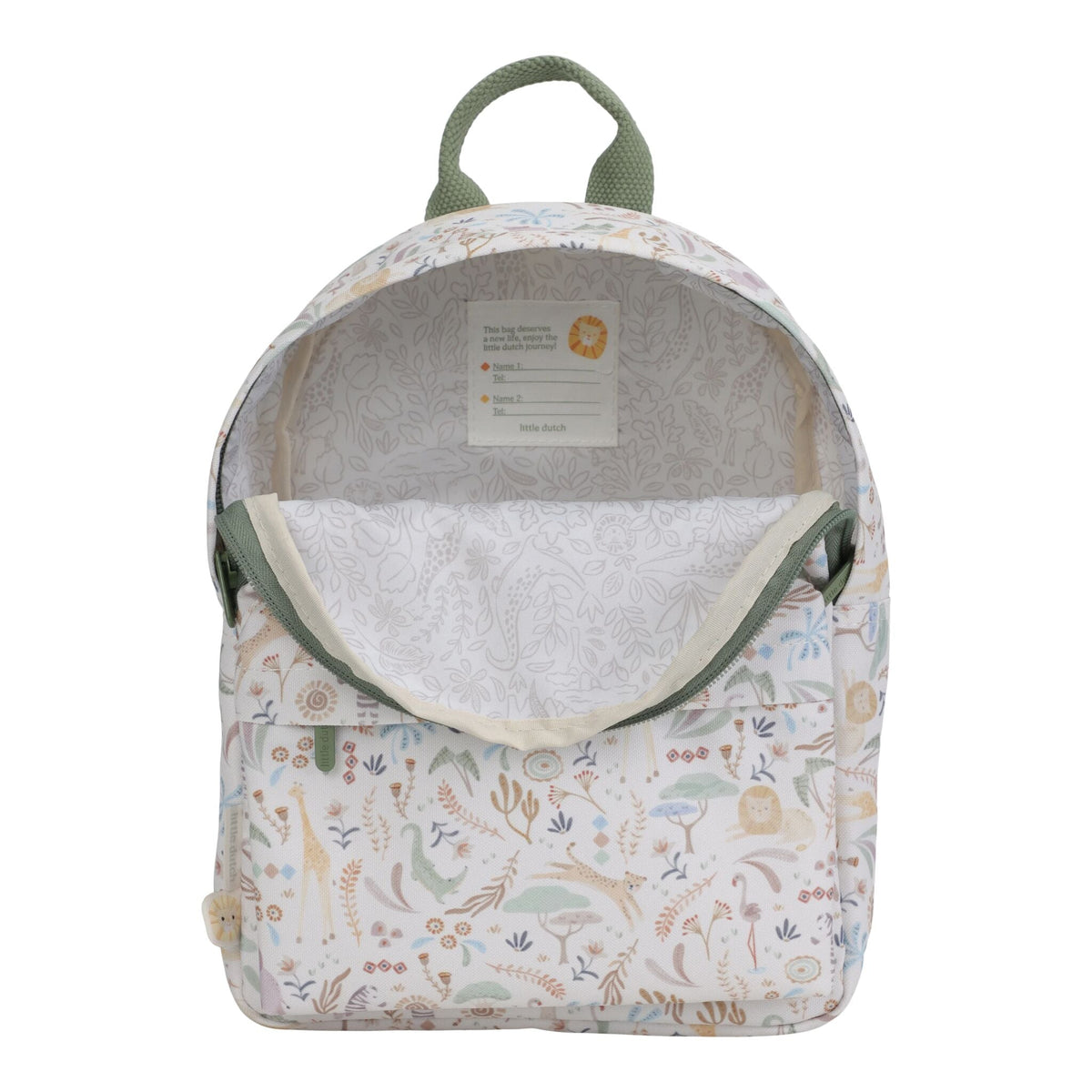 Mochila 29 cm Safari Friends Little Dutch - interior