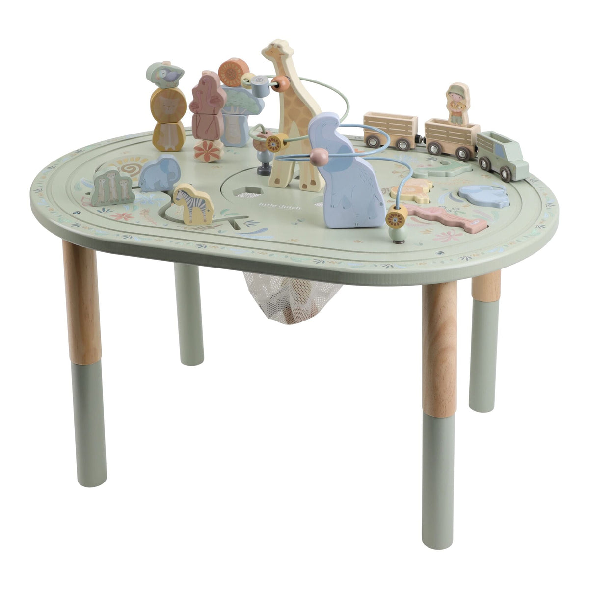 Mesa de Atividades XL Verde Safari Friends Little Dutch - fundo branco
