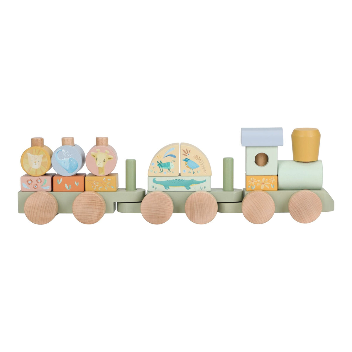 Comboio de Blocos em Madeira Little Dutch - lado