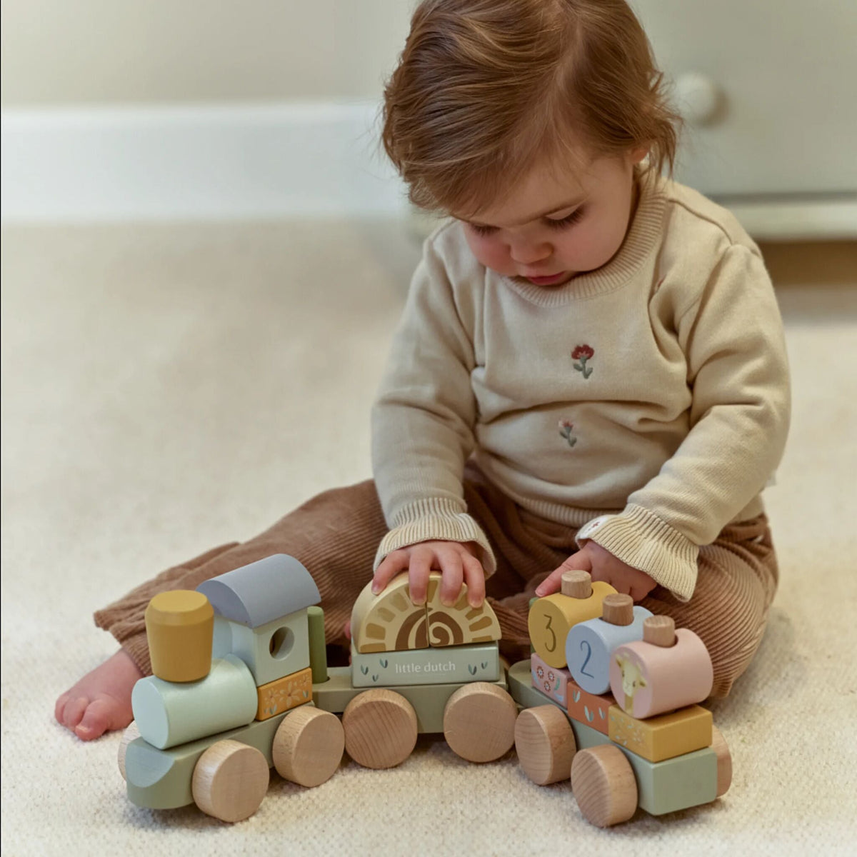 Comboio de Blocos em Madeira Little Dutch - a brincar