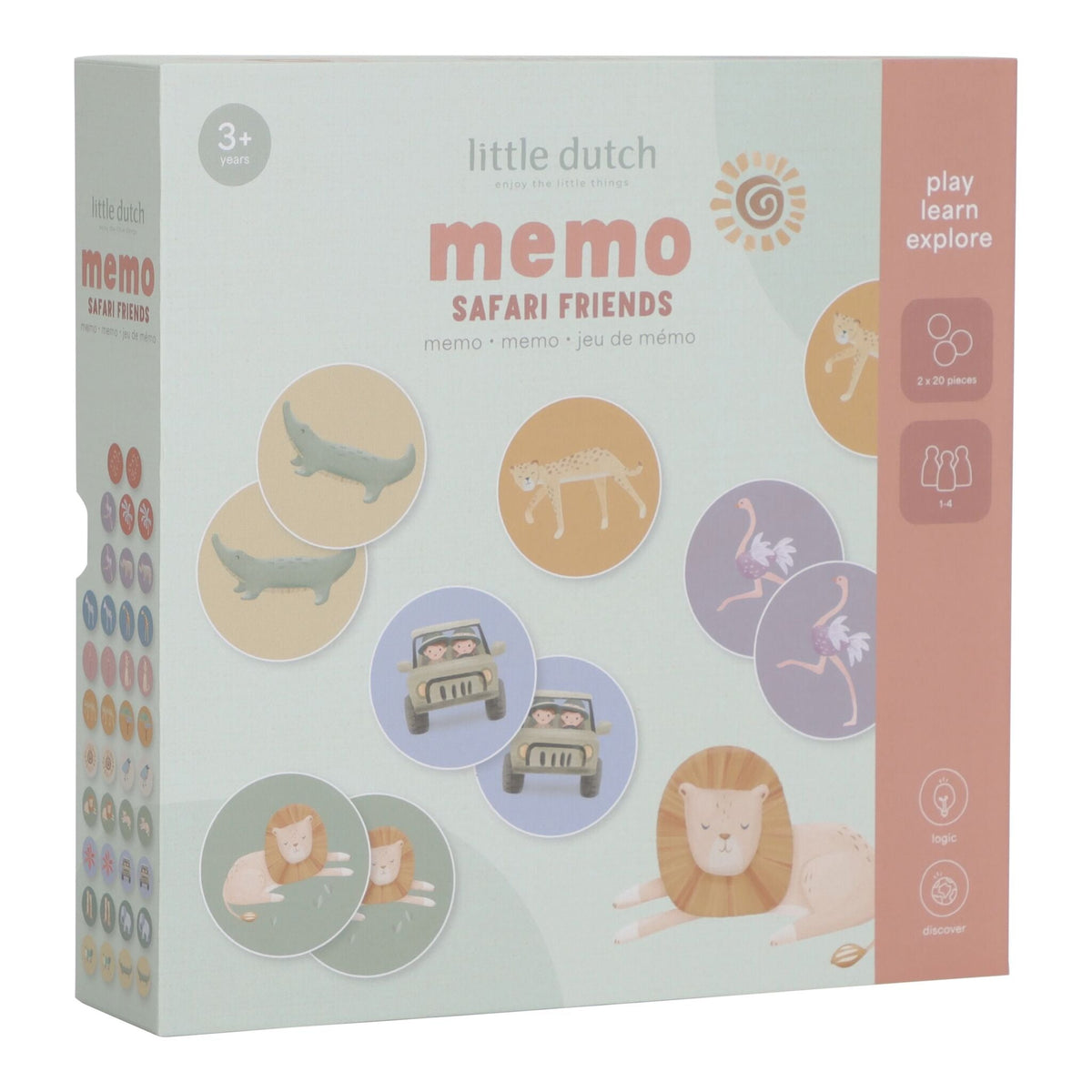 Jogo de Memória Safari Friends Little Dutch - fundo branco