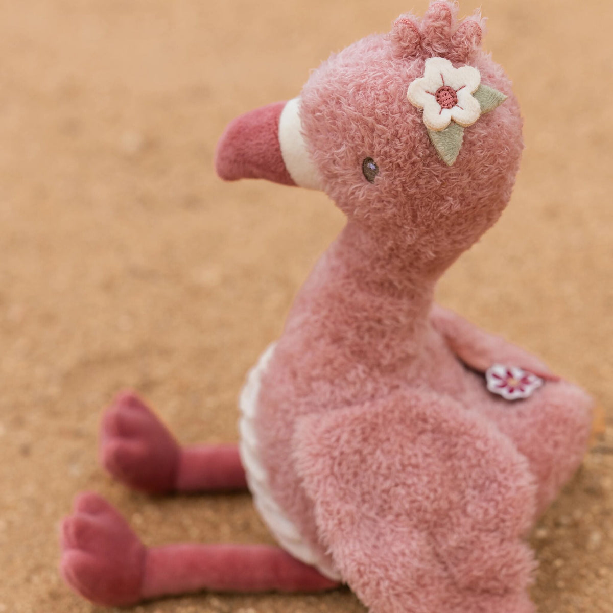 Peluche Flamingo Rosa 17 cm Little Dutch - com bebé