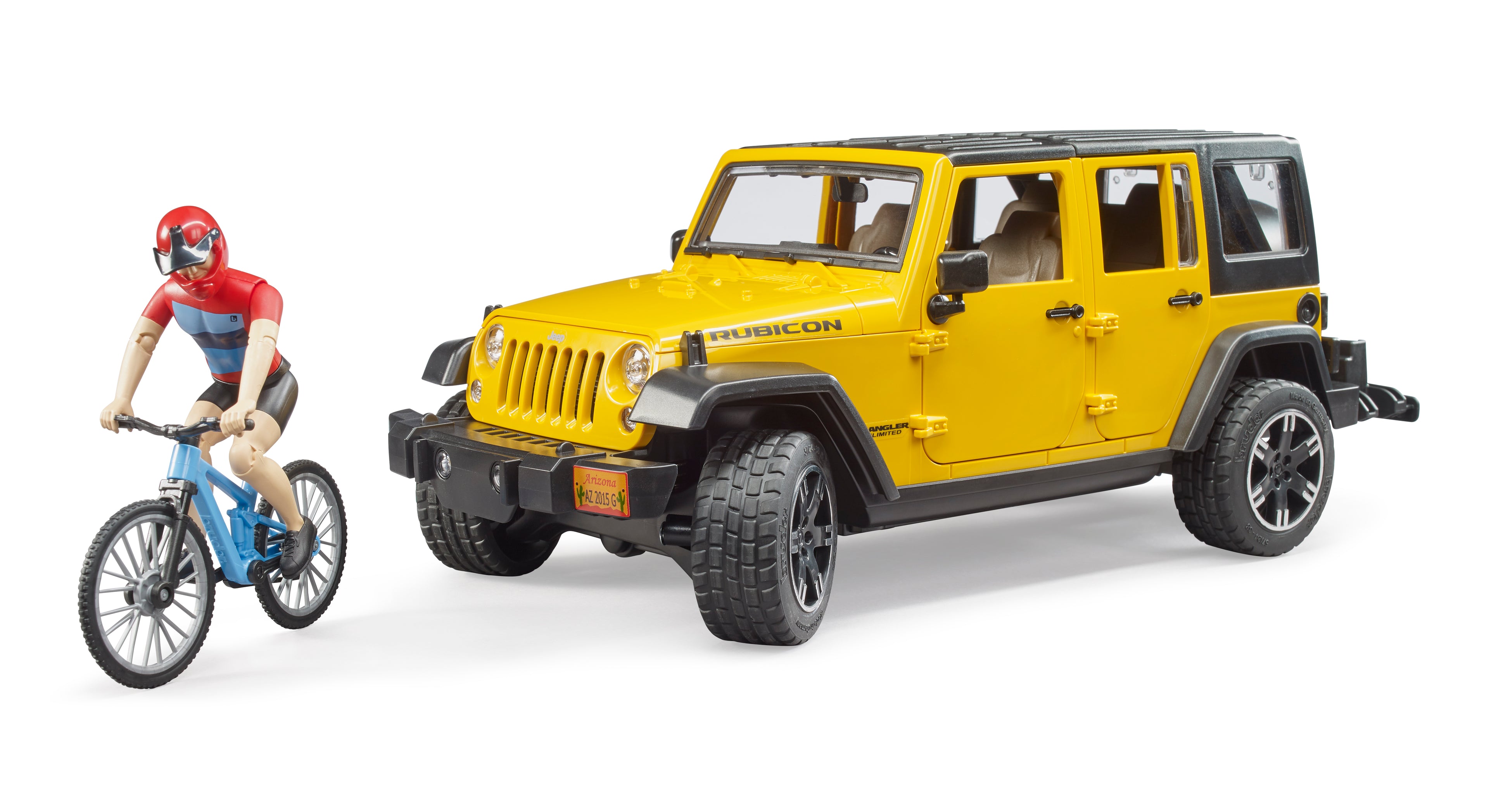 Jeep Wrangler Rubicon Unlimited c/ bicicleta e ciclista