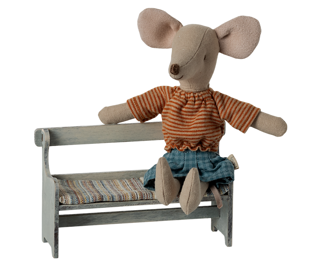 Banco de Madeira | Maileg | Mouse | Vintage | Off White