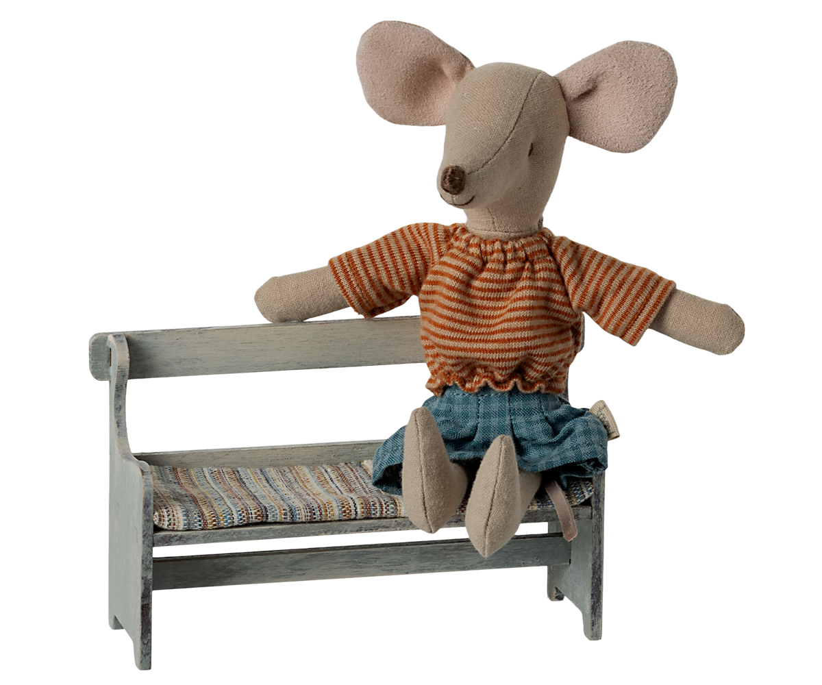 Banco de Madeira | Maileg | Mouse | Vintage | Off White