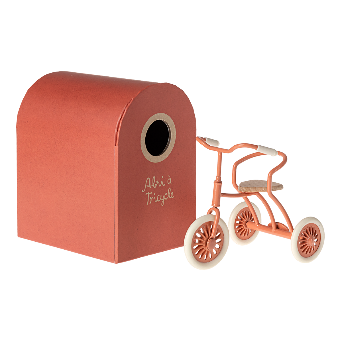 Triciclo com Garagem para Ratinho – Coral Maileg - imagem 5