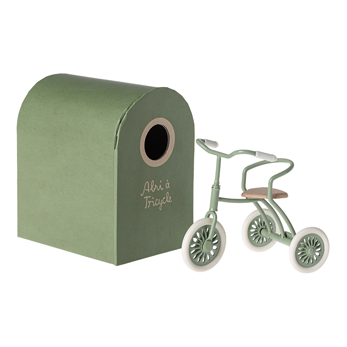 Triciclo com Garagem para Ratinho – Green Maileg - imagem 5