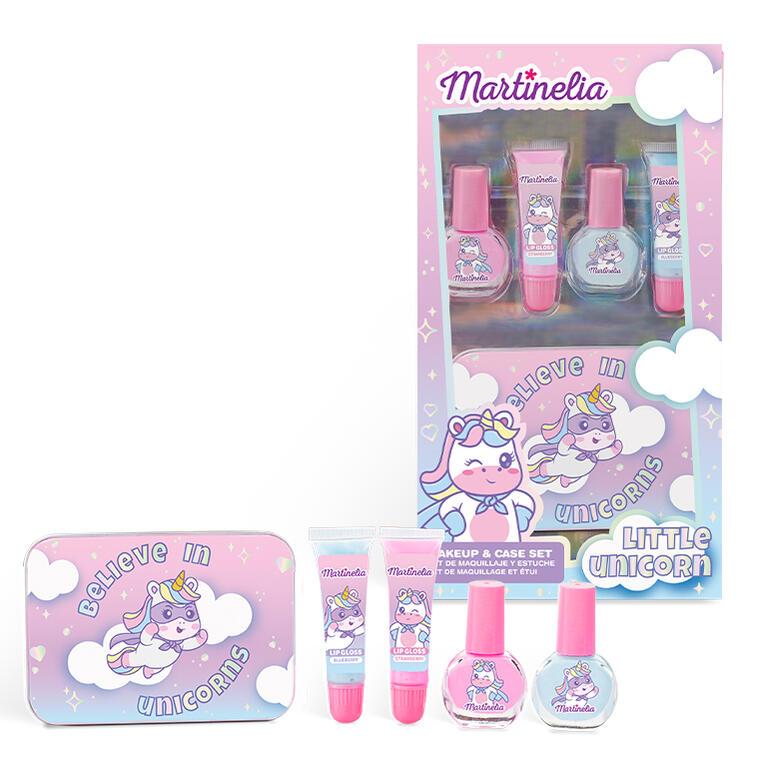 Conjunto de Maquilhagem com Lata Little Unicorn Martinelia