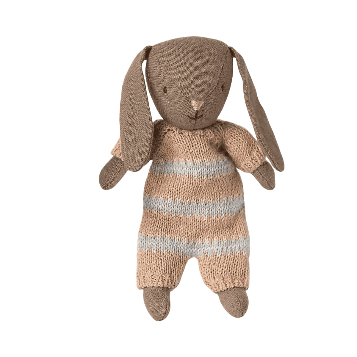 Bunny | Maileg | Micro | Brown | Dusty Rose Knitted Suit