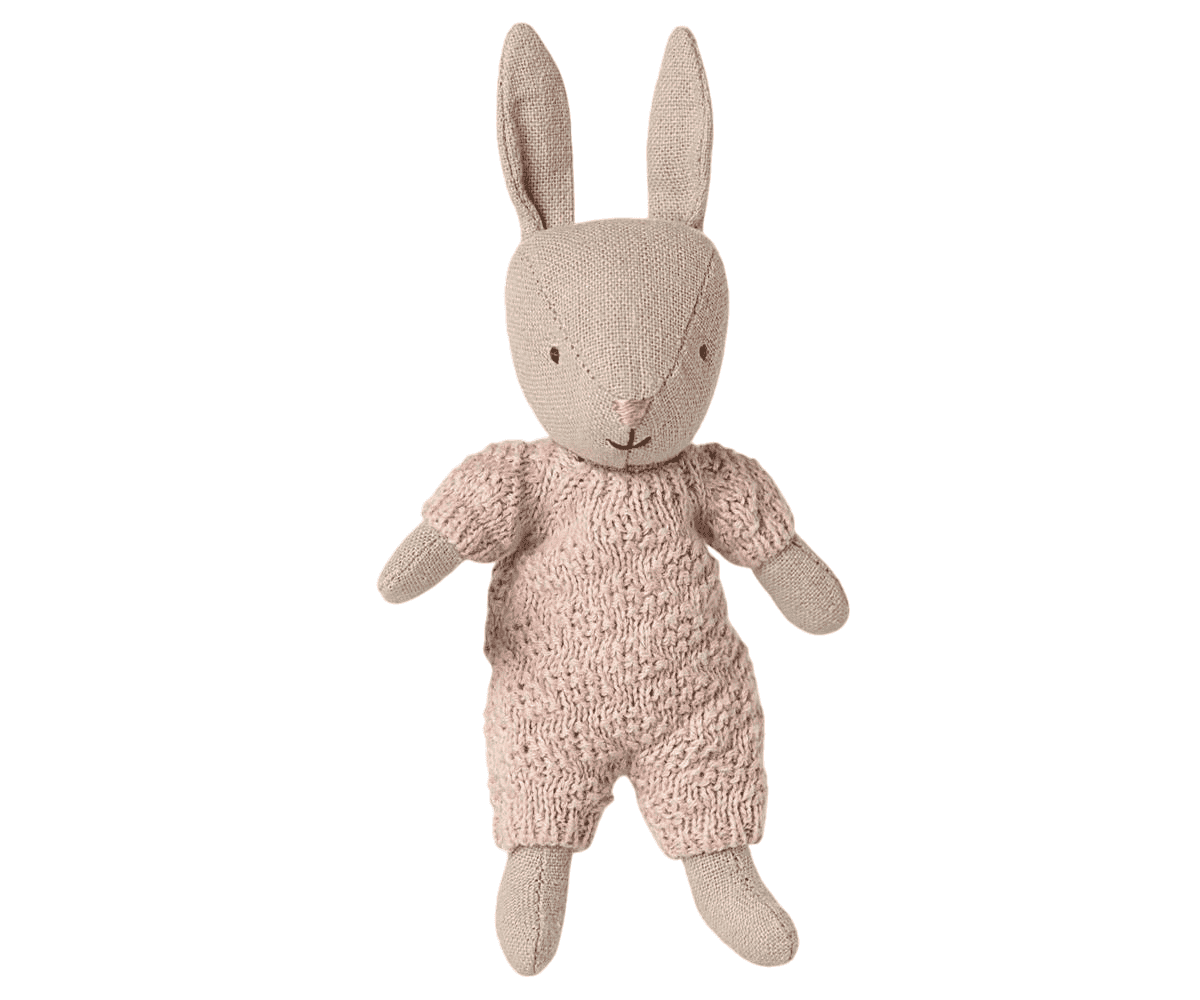 Rabbit | Maileg | Micro | Sand | Rose Knitted Suit