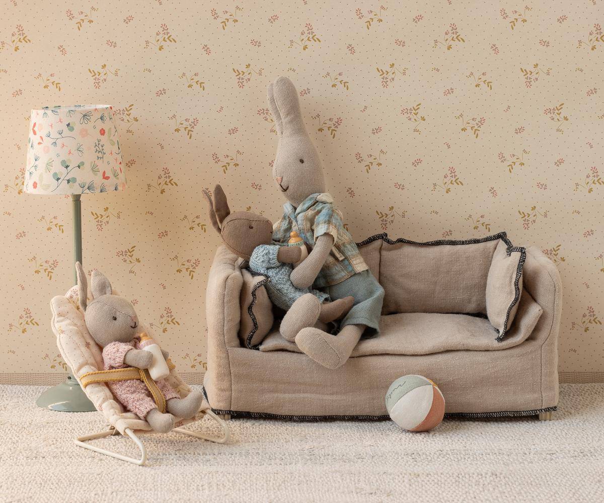 Rabbit | Maileg | Micro | Sand | Rose Knitted Suit