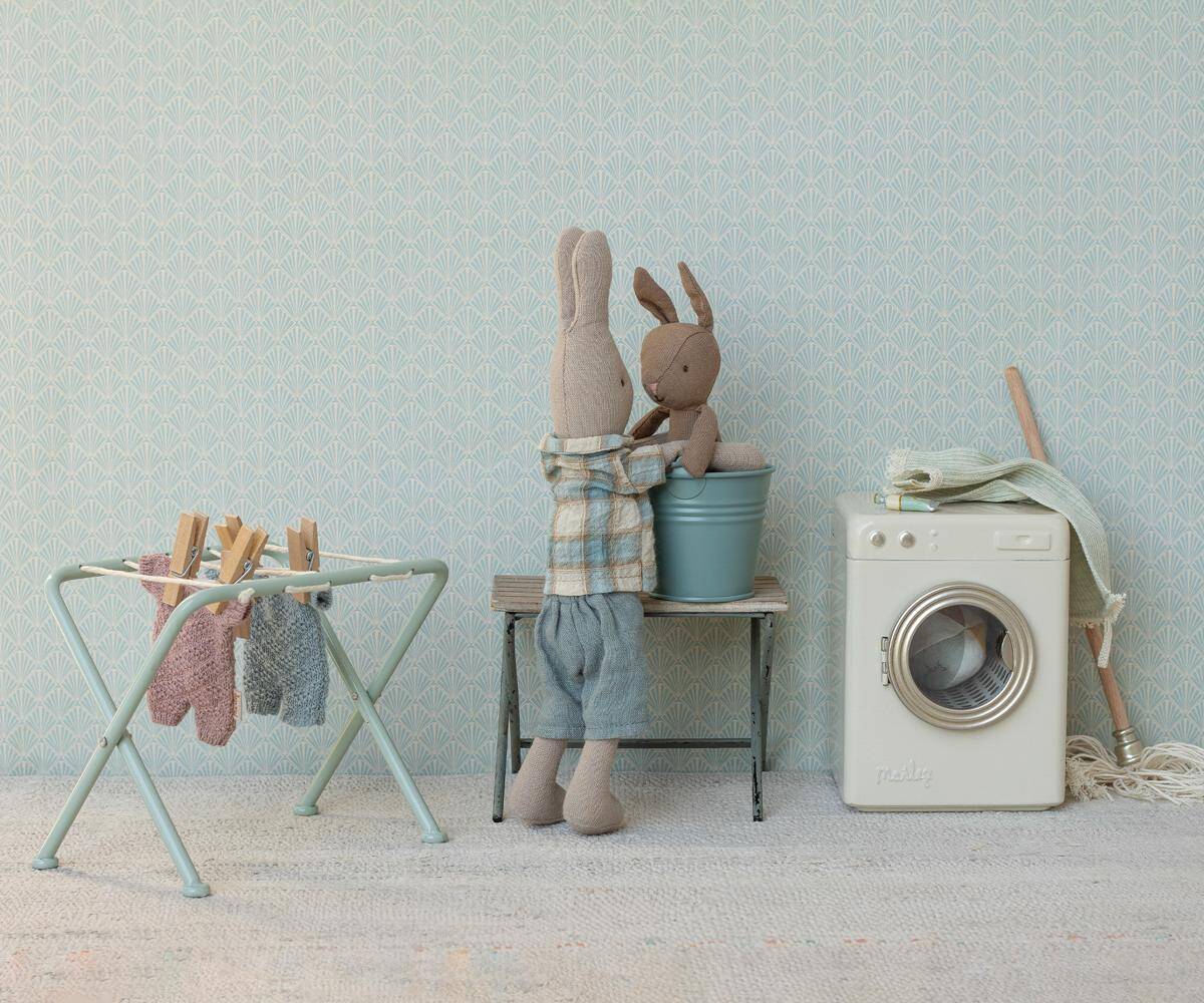 Rabbit | Maileg | Micro | Brown | Blue Knitted Suit