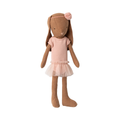 Coelhinha Bailarina Tamanho 1 Castanho Chocolate com Saia Rosa Maileg