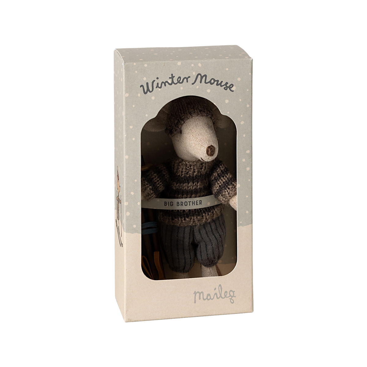 Ratinho de Inverno com Esquis Big Brother Grey Maileg - imagem 4