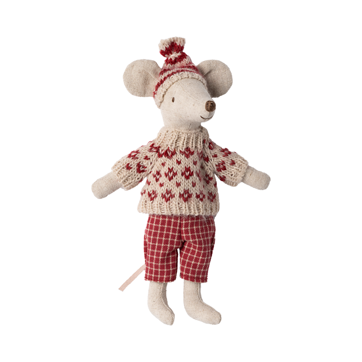 Ratinha de Inverno com Esquis Mum Red Maileg - imagem 3