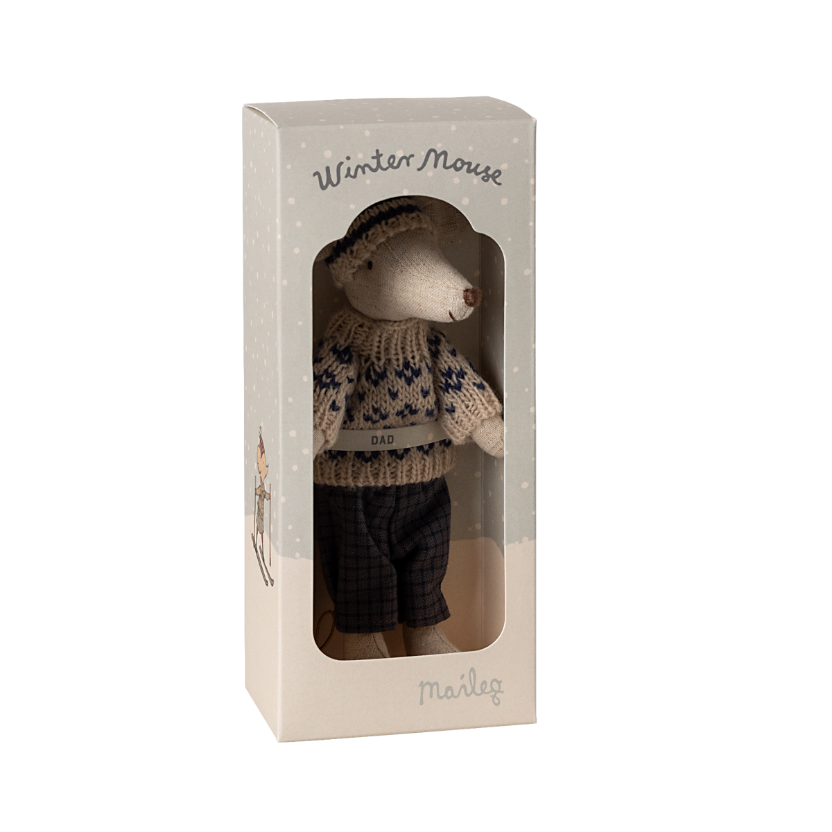 Ratinho de Inverno com Esquis Dad Blue Maileg - imagem 5