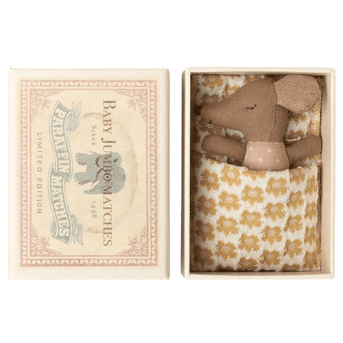 Sleepy Wakey Baby Mouse in Matchbox | Maileg | Rose