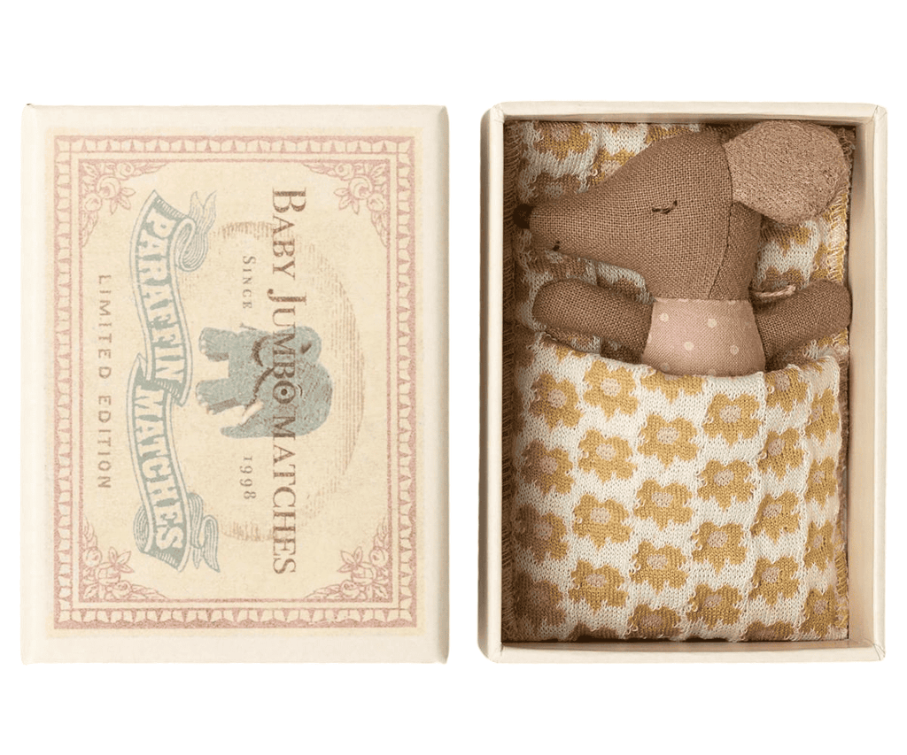 Sleepy Wakey Baby Mouse in Matchbox | Maileg | Rose