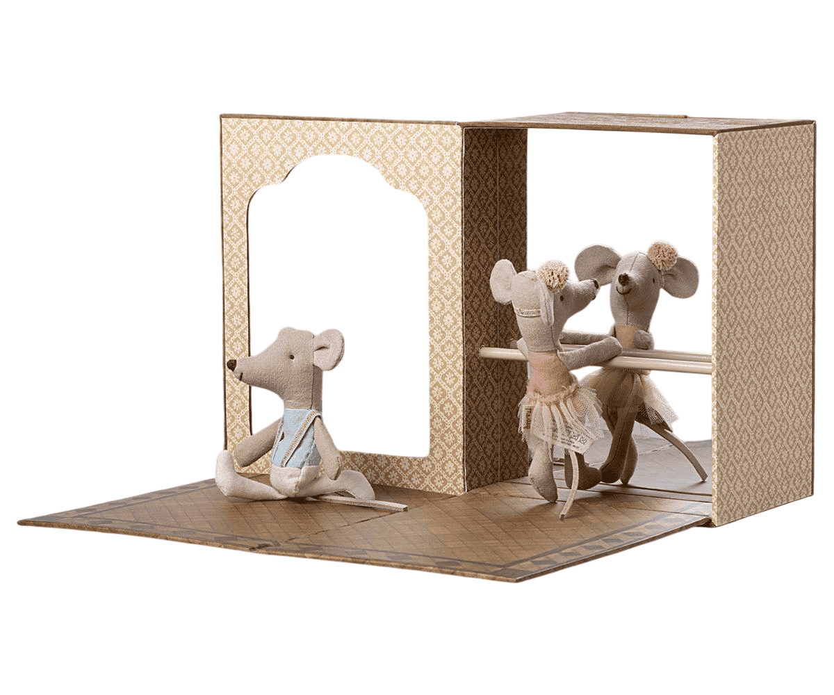 Ballet mice in dance studio | Maileg | Little sister and brother