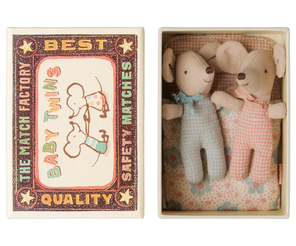 Twins | Maileg | Baby mice in matchbox | Checker