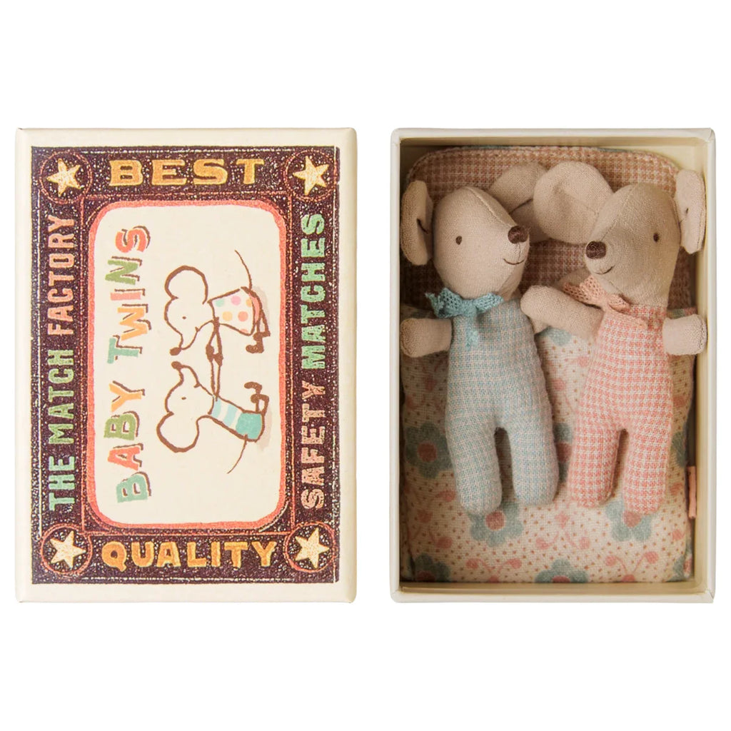 Twins | Maileg | Baby mice in matchbox | Checker