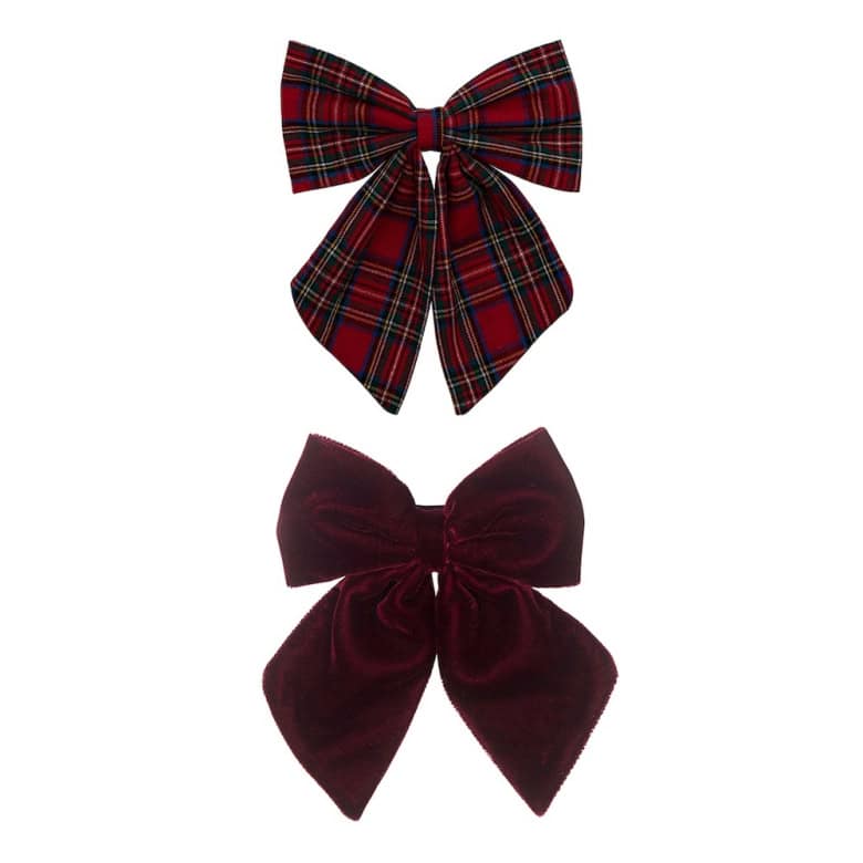 Pack 2 ganchos | Tartan Agnes Bow | Red