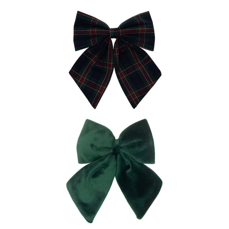 Pack 2 ganchos | Tartan Agnes Bow | Green