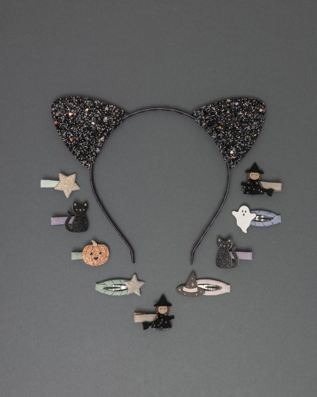 Cat Ears | Spooky Glitter | Black