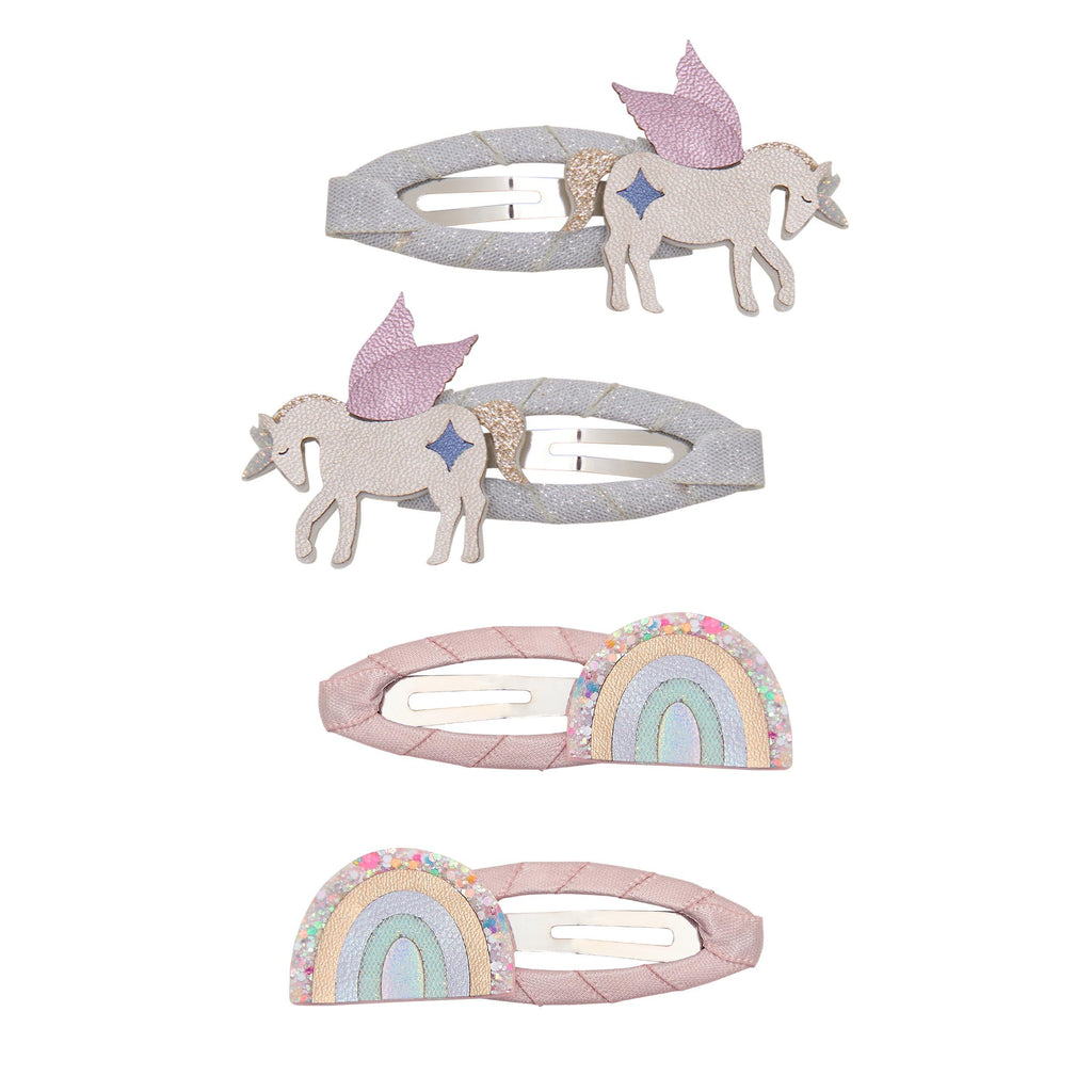Pack 4 Ganchos Unicorn And Rainbow Pink Multi Mimi&Lula - fundo branco