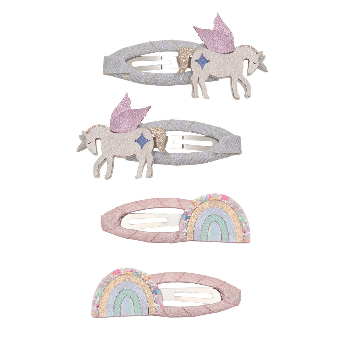 Pack 4 Ganchos Unicorn And Rainbow Pink Multi Mimi&Lula - fundo branco