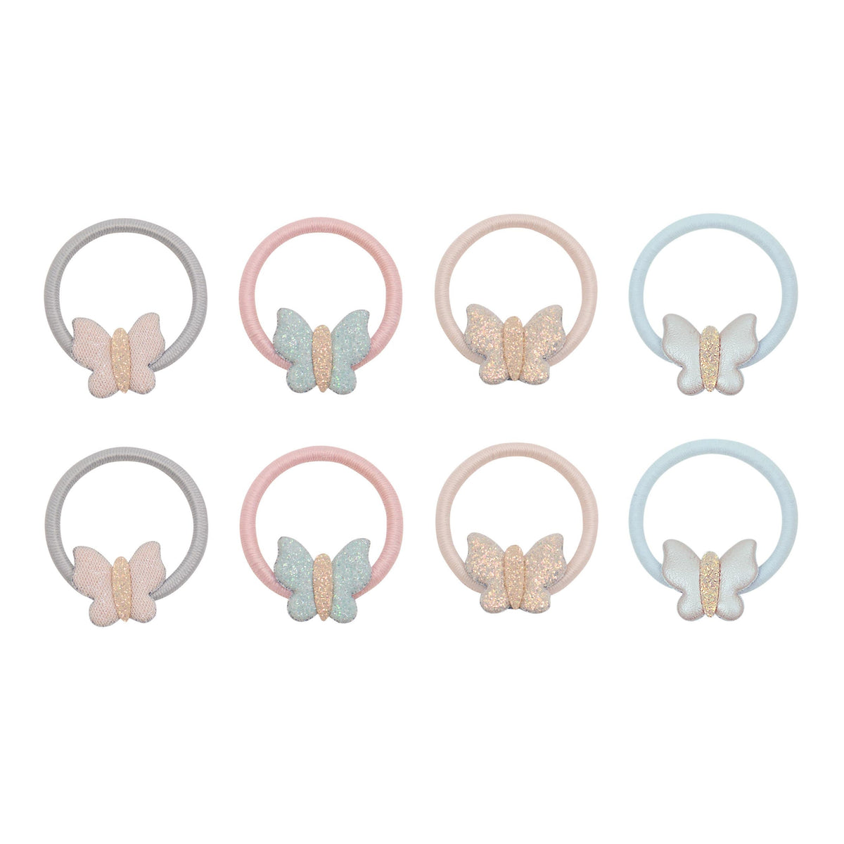 Pack 8 Mini Elásticos Bella Butterfly Pastels Mimi&Lula - fundo branco
