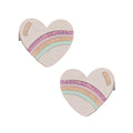 Pack 2 Ganchos Rainbow Stripe Heart Salon Metallic Multi Mimi&Lula - fundo branco