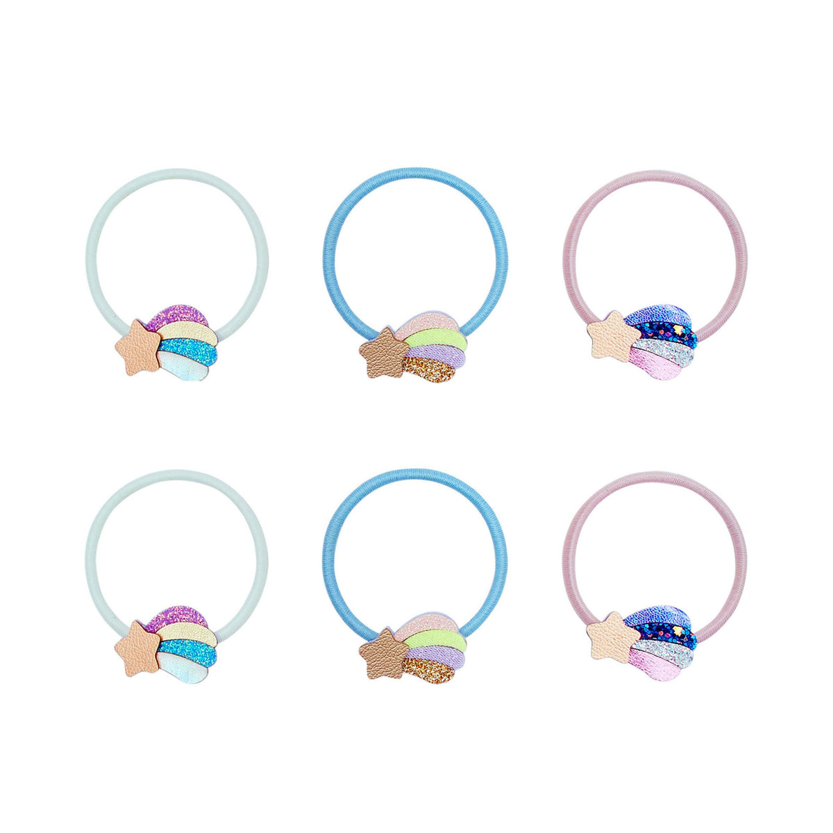 Pack 6 Elásticos Chubby Shooting Star Bright Multi Mimi&Lula - fundo branco