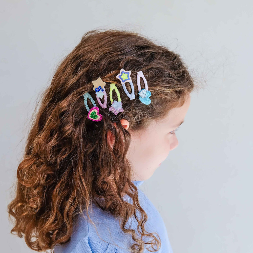 Pack 5 Mini Ganchos Layered Hearts and Stars Bright Multi Mimi&Lula - imagem 2