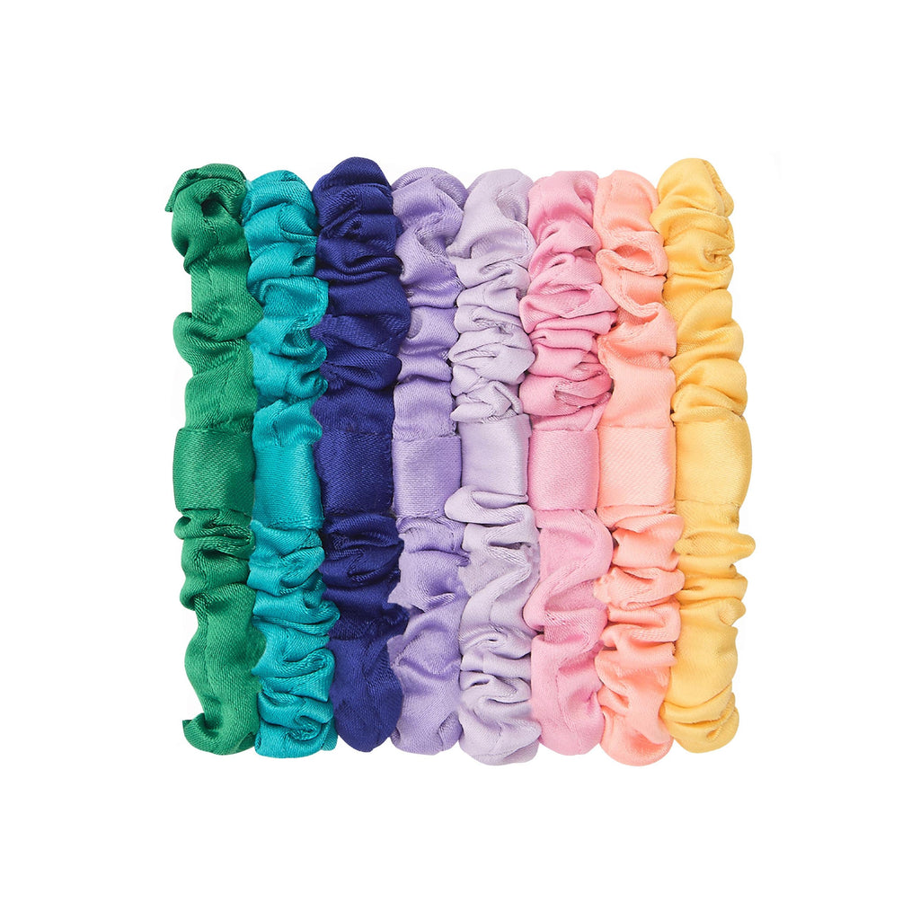 Pack 8 Scrunchies Bright Satin Bright Multi Mimi&Lula - fundo branco
