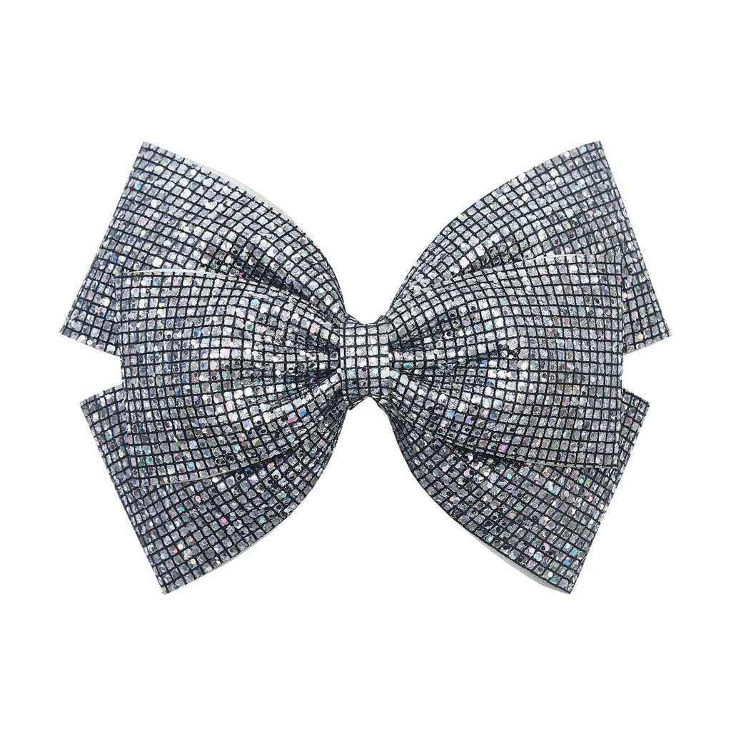 Gancho Giant Disco Ball Bow Silver Mimi&Lula - fundo branco