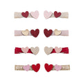Pack 8 Mini Ganchos Teeny Weeny Heart Salon Red Mimi&Lula - fundo branco