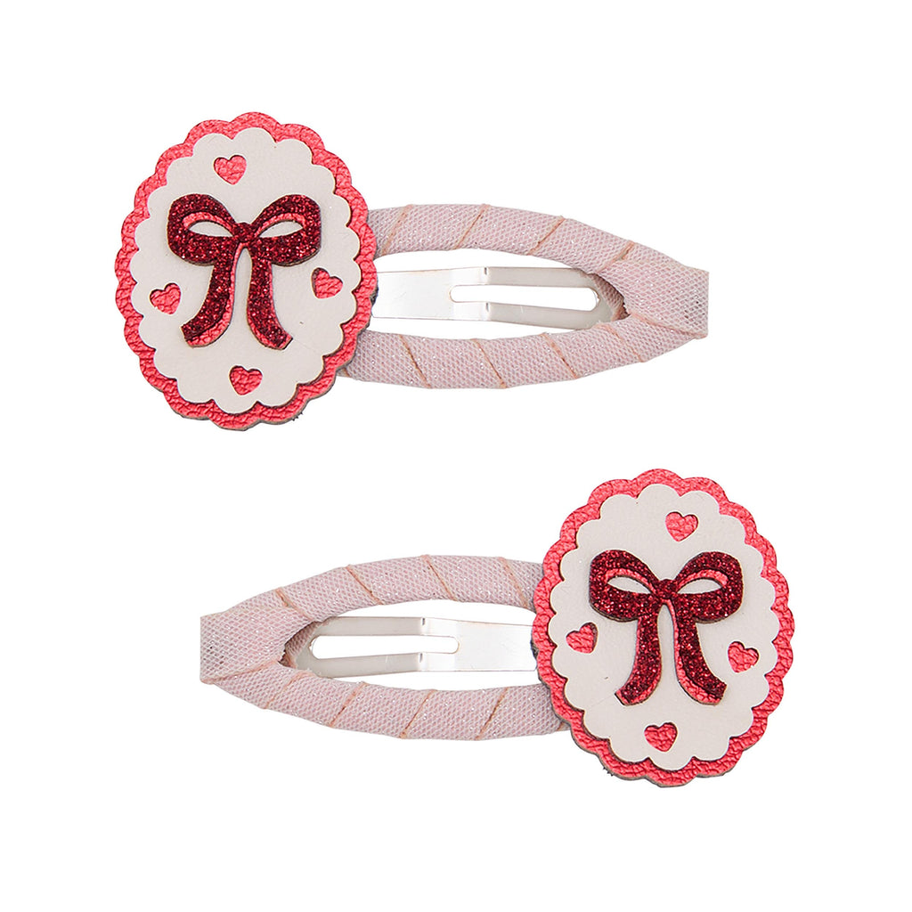 Pack 2 Ganchos Framed Bow Pink Mimi&Lula - fundo branco