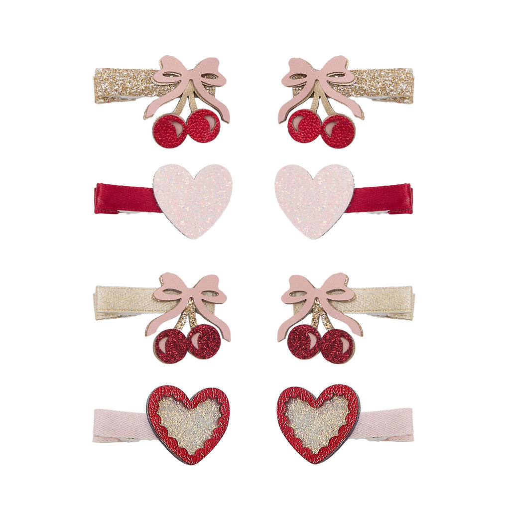 Pack 8 Mini Ganchos Fancy Cherries Pink Mimi&Lula - fundo branco