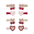 Pack 8 Mini Ganchos Fancy Cherries Pink Mimi&Lula - fundo branco